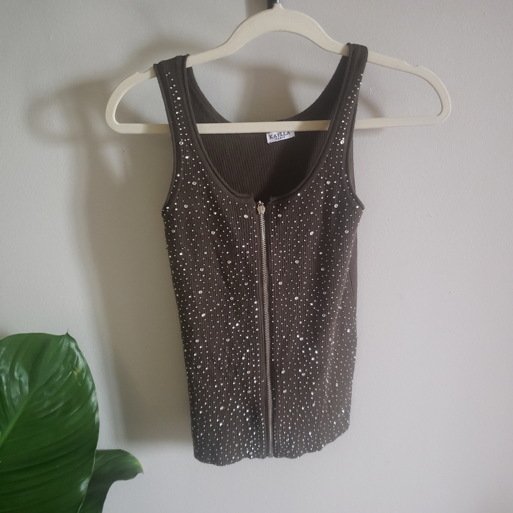 Vintage kayla Paris zipper top